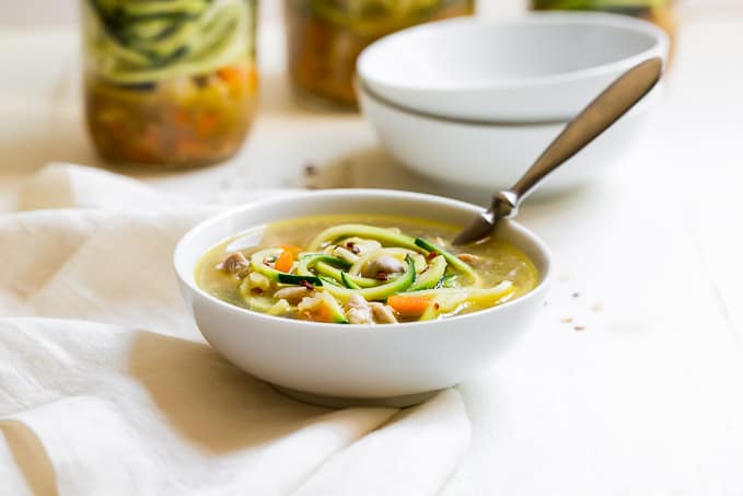 Low-Carb Asian Zucchini Noodle Soup Jars for Easy Meal Prep
